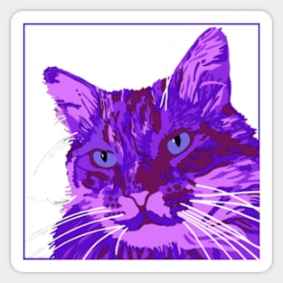 purple cat Sticker